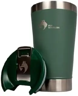 outros fox stainless copo térmico quente e frio 473ml verde