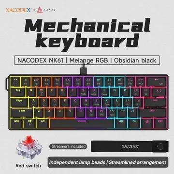 teclado ajazz nk61 60% hot-swap