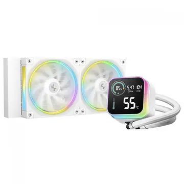 refrigeracao liquida deepcool lq240 wh argb 240mm com display intel amd branco r-lq240-w hdsmc-g-1