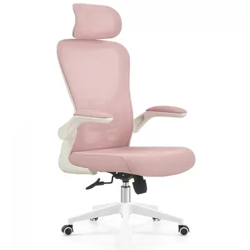 cadeira de escritório dr. office handy v2 mesh rosa e branca dr-ch-hv2r1pbf