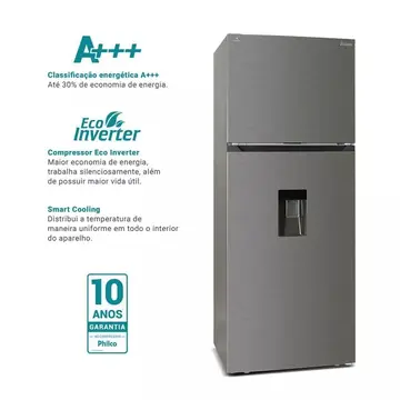 geladeira philco eco inverter duplex inox prf501ti 413l