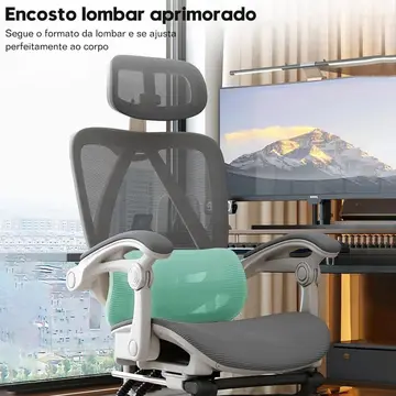 Cadeira Gamer Branca Ergonômica — Ajuste 90° a 145°, Apoio de Cabeça e Lombar Ajustável, Malha Respirá vel, 140kg