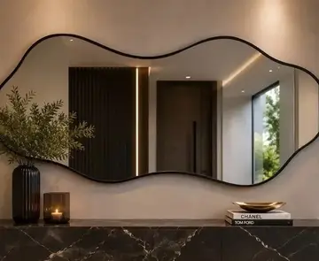 decoração espelho lapidado 100x50 preto