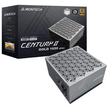 fonte de alimentação montech century ii 1050w 80 plus gold cybenetics platinum pcie 5.1 full modular