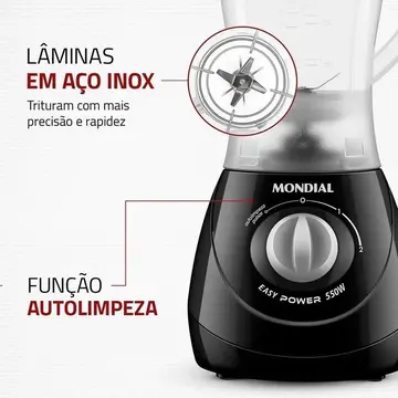 Liquidificador Mondial 1,5L Easy Power 550W L-550-B