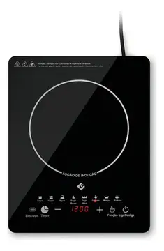 Cooktop de Indução 1 Boca Preto Painel Touch Screen