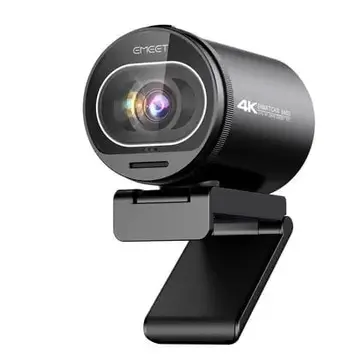 Webcam 4K para Streaming, Câmera USB 1080P 60FPS Emeet S600 com Foco Automático e Microfones