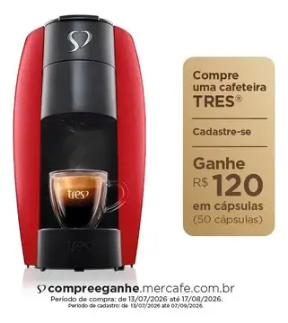 Cafeteira Três Automática Lov Vermelha Vermelho