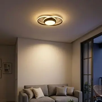 Luminária De LED De Sobrepor Redonda Bivolt 27W 3 Em 1 Com Luz Central Preto