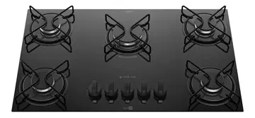 Cooktop 5 Bocas Atlas Agile Up com Mesa De Vidro A Gás Preto Bivolt