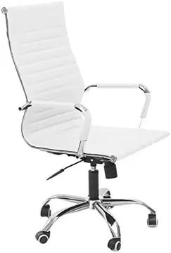Cadeira de Escritório Esteirinha Base Cromada com Rodinha Fortt Bilbao Branca - Cef01-b