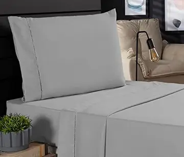 Jogo de Cama Classic Solteiro Percal 400 Fios Ponto Palito 03 Peças, Antiácaro, Anti-pilling com Toque Macio - Cinza