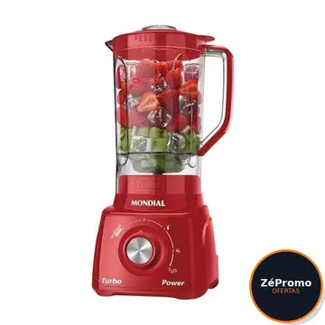 liquidificador mondial l-99 turbo 550w 3 velocidades 110v vermelho