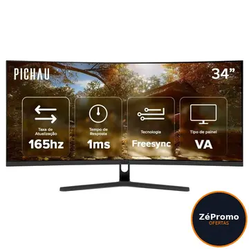 monitor gamer pichau nexus 34 neo s 34 pol va ultrawide curvo wqhd 1ms 165hz