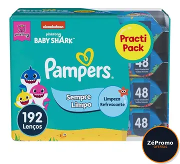lenços umedecidos pampers sempre limpo 192 unidades