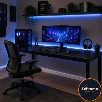 mesa gamer mesa para pc gamer industrial 150cm com estrutura em aço