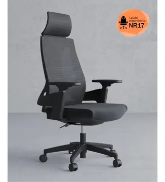 Cadeira De Escritório Presidente NR17 HomeNow Ergonômica Premium Toledo Cor Preto