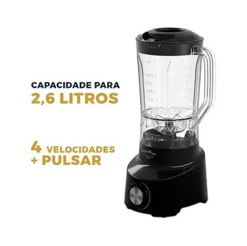 Liquidificador Britânia 2.6l Diamante 1100 Preto 600w - 127v