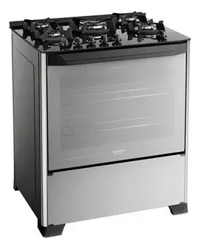 Fogão 5 Bocas Dako Magister Style Com Frente Espelhada Mesa de Vidro e Tripla Chama Bivolt