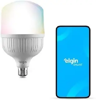 lâmpada inteligente elgin color rgb 20w
