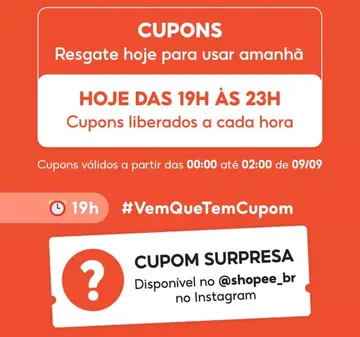 Cupons Shopee Liberados a cada hora !