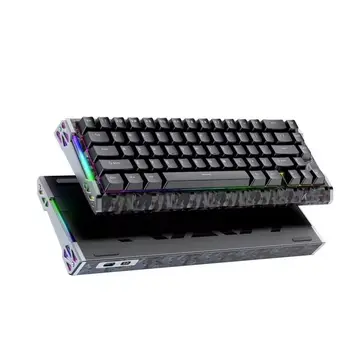 teclado attack shark r68 carbon he branco preto