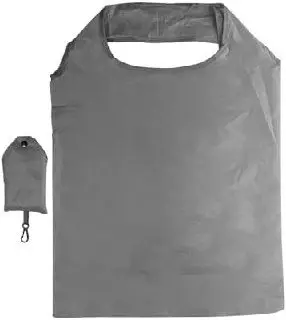 sacola lyor dobrável poliéster cinza 58x38cm