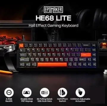 teclado epomaker he68 lite 65 rgb fio