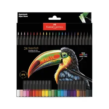 lápis de cor faber-castell supersoft 24 cores