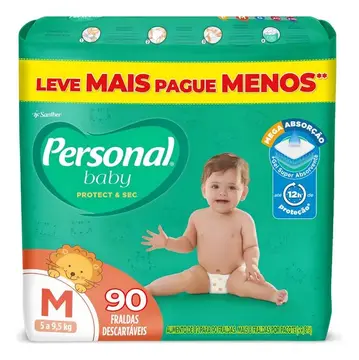 fralda personal baby protect & sec m 90 unidades