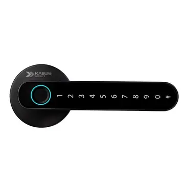 Fechadura Digital KABUM! smart Slim, Preta, Biometria, Controle via app, Senha numérica - KSFD100PT
