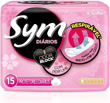 absorvente sym protetor diario com perfume branco