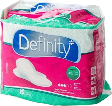 absorvente definity com abas 8 unidades