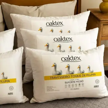 cama e banho oaktex kit 4 travesseiros 50x70 antialérgico fibra siliconada branco