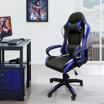 cadeira gamer cadeira de jogos com encosto alto azul