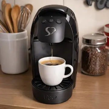 cafeteira 3 corações espresso luna preta