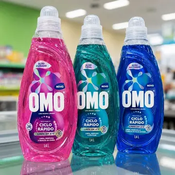 lava-roupas omo ciclo rápido ação cuidado 1,4l