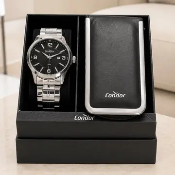 relógios condor co2115mwv/k4p prata/preto