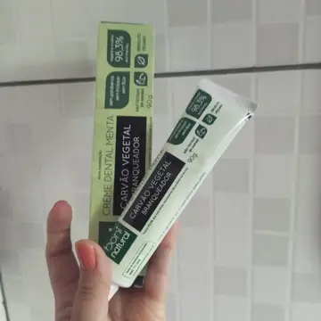 higiene bucal boni natural creme dental carvão ativado branqueador 90g 3 unidades