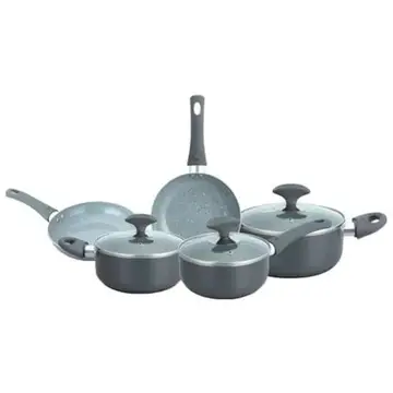 Conjunto De Panelas Cerâmica Cazza Chef Cinza 5 Peças