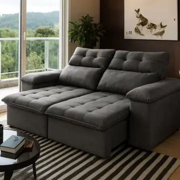 sofá king house verona 1,50m velut cinza