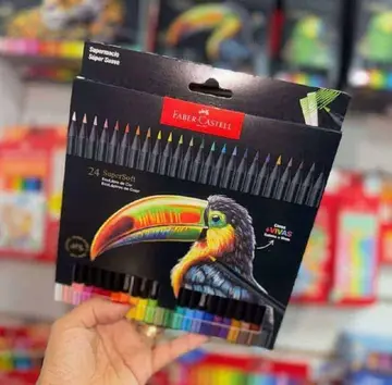 lápis de cor faber-castell supersoft 24 cores
