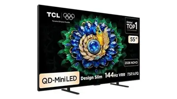 Smart TV TCL 55 Polegadas QLED Mini LED 4K A400M WiFi Bluetooth Google TV HDR10+ 144 Hz VRR 55A400M