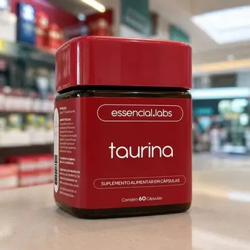 TAURINA com 1000mg por Dose - Fórmula Exclusiva com Máxima Concentração e Absorção - 60 Cápsulas