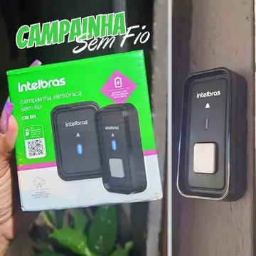 Campainha Sem Fio Cib 101 Intelbras Alcance Até 100 Metros Cor Preto