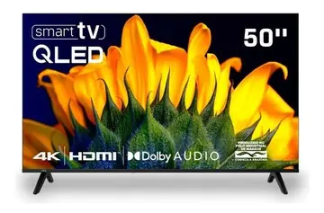 Televisão Smart Tv Hq 50 Qled, 4k Uhd, Dolby Audio, Wi-fi, Bluetooth, 3 Hdmi, 2 Usb, Netflix, Prime Video, Bivolt