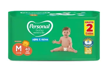 Fralda Infantil Personal Baby Protect e Sec M Mega 40 Unidades