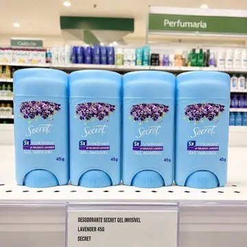 Secret Kit Desodorante em Gel Invisível Antitranspirante Lavanda com 4 Unidades 45g