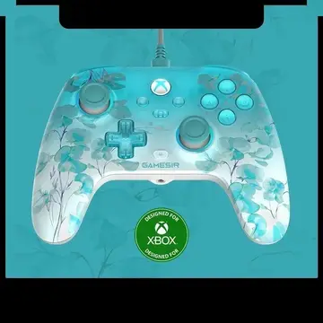 Controle GameSir T7 Pro Floral para Xbox com Joystick de Efeito Hall para Pc, Xbox Series X, Xbox Series S e Xbox One X | S - Com Fio