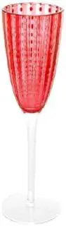 WOLFF - Conjunto 2 Taças para Champanhe Orquídea, Vidro Vermelho, 200ml